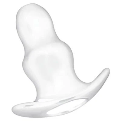 Plug anale dilatatore morbido per uomo donna fallo liscio dildo cavo trasparente - Immagine 1 di 4