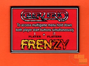 Berzerk / Frenzy multigame 2x3" instructional magnet Stern Jrok - Picture 1 of 2
