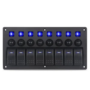 Interruptor basculante LED de 8 velocidades panel disyuntor impermeable para coche barco RV - Imagen 1 de 12