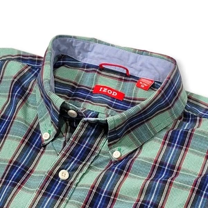 MENS IZOD Collared Shirt, Long Sleeve, Button Down , Multicolor Plaid, Size XL - Picture 1 of 13