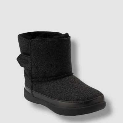 $55 Ugg Niñas Infante Negro Keelan Brillo Genuino Piel de Oveja Bota Zapato Talla US 0/1 Foto 1 de 4