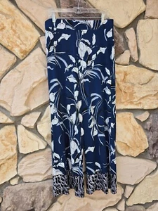 BOHO ARTSY Floral Palazzo Wide Leg Pants ALFANI Medium 5% Spandex - Picture 1 of 3