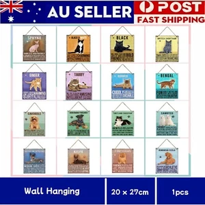 Dog Cat Metal Sign Wall Door Hanging Dogs Cats Sign Colourful Home Office Decor - Picture 1 of 31