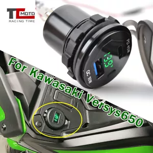 For Kawasaki Versys 650 2022-2024 Camera Cellphone USB Fast Charger With Relay - Foto 1 di 19