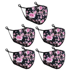 5 Pcs Unisex Cloth Face Masks Lightweight Reusable Washable Covering Men Women - Picture 1 of 31