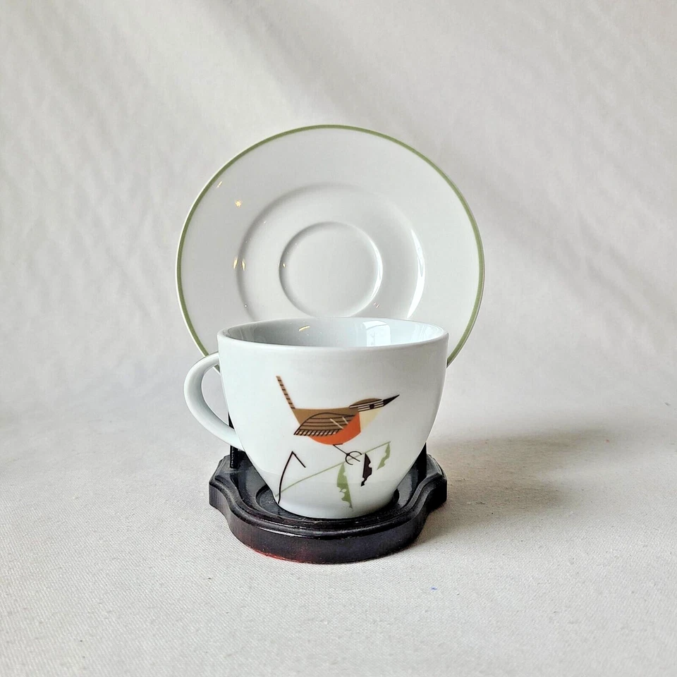 CHARLEY HARPER NUEVO Antiguo Stock Gorrión Pájaro Cantor Café Taza de Té Platillo RARO Foto 1 de 2