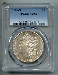 1898 S Morgan Silver Dollar PCGS AU 58 - Picture 1 of 4