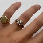 9Ct Gold And Cubic Zirconia (Cz) Cluster Ring, Size Uk L, Weight 2.4G