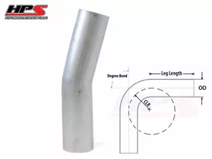 Tubo de codo de aluminio HPS 2,5"" 63 mm OD 15 grados curva 6061 calibre 16 2,5"" CLR - Imagen 1 de 1