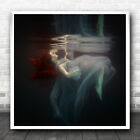 Underwater Floating Red Hair Woman Peaceful Square Wall Art Print