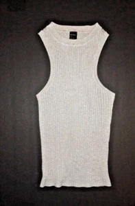 Womens Sweater Sleeveless Noli Small Grey Silver Metallic - Picture 1 of 5