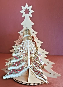 3D Tannenbaum aus Holz Erzgeb. u. Plauener Spitze, neu - Bild 1 von 8