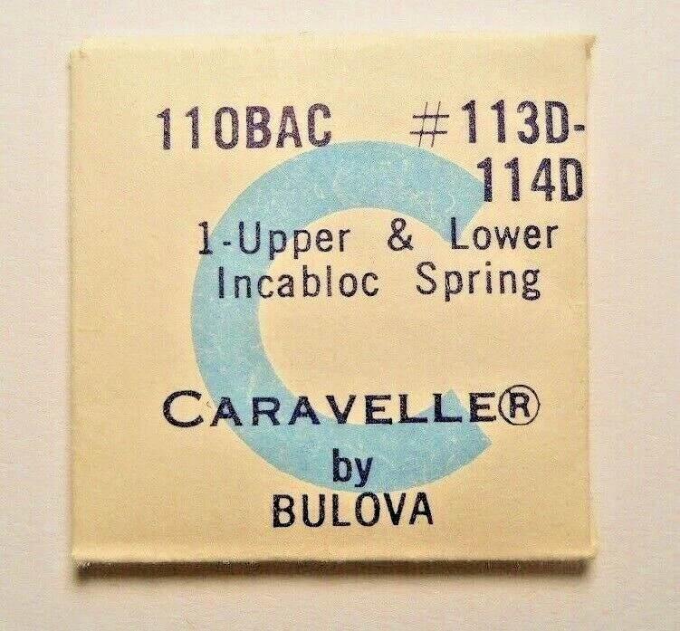 CARAVELLE 11OBAC Replacement Watch Part #113D-114D UPPER & LOWER INCABLOC SPRING - Image 1 of 1