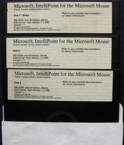 Microsoft IntelliPoint 1.1 Mouse Installation Software 5.25" Floppy Discs (1995) - Picture 1 of 1