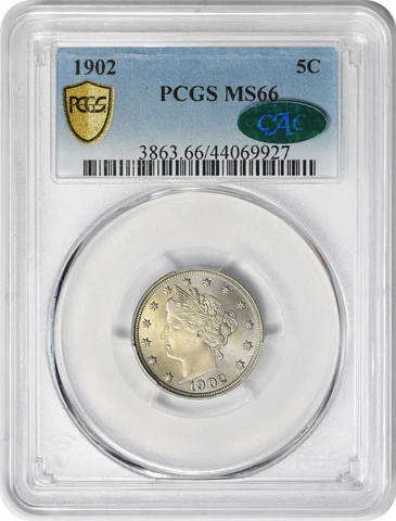 1902 Liberty Nickel MS66 PCGS (CAC) Cover