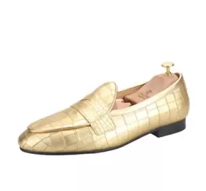 Herren Mode Runde Zehenpartie Slipper Strukturierte Halbschuhe Jugend Party Leder Kleid Schuhe - Bild 1 von 9