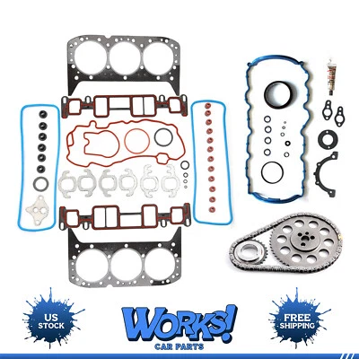 Full Gasket Set Timing Chain Kit 1999-2006 For 4.3L GMC Savana 1500 2500 Foto 1 de 4