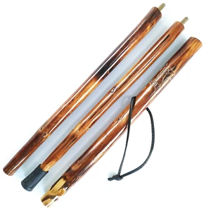 Bastón de madera de 3 piezas con brújula y bolsa - Haz una caminata - Talla de árbol - Imagen 1 de 12