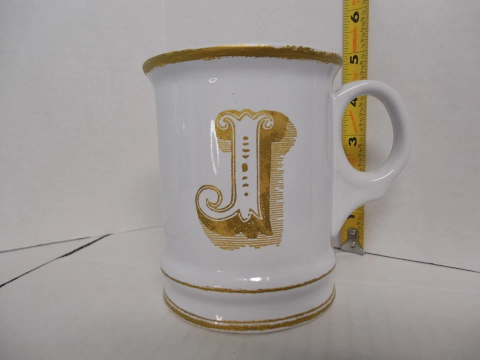 WILLIAMS SONOMA Initial "J" Mug Letter Monogram Coffee / Tea Cup 14 oz - Image 1 of 4
