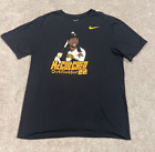 Pittsburgh Pirates Shirt Adult Size Large Athletic Cut Short Sleeve Black Nike