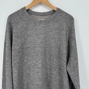 Lululemon Sweater Mens 2XL XXL Gray Textured Knit Crewneck Pullover Casual Logo - Picture 1 of 6