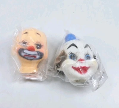 Vintage Clown Doll Making Heads Crafts Cake Toppers Happy Sad Hair Sealed - Image 1 of 4
