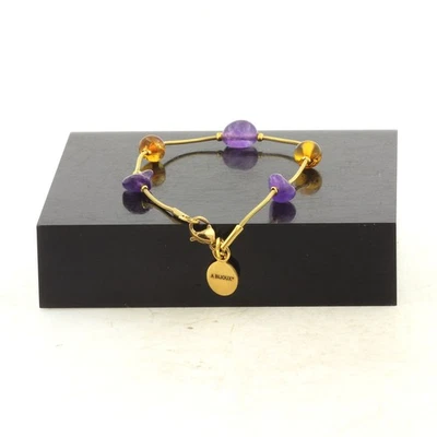 Armband Aus Edelstahl Mit 5 Echten Bernsteinperlen Vom Meer - Bild 1 von 2