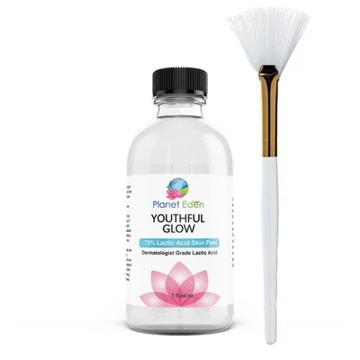 75% Lactic Acid Chemical Peel + Fan Brush | Radiant-Looking Skin | Pro Strength - Image 1 of 4