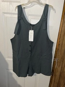 Bloomchic Damen Bindeknoten Riemen Button-Down Overall Strampler 2 Taschen 14-16 - Bild 1 von 8