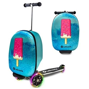 Scooter Suitcase, Foldable Scooter Luggage For Ages 3-14 - Ice Cream Graphic - Picture 1 of 10