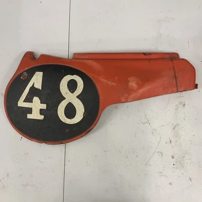 Placa de número de panel de cubierta lateral derecha Honda CR250R 1980 OEM original rojo tahití Foto 1 de 4