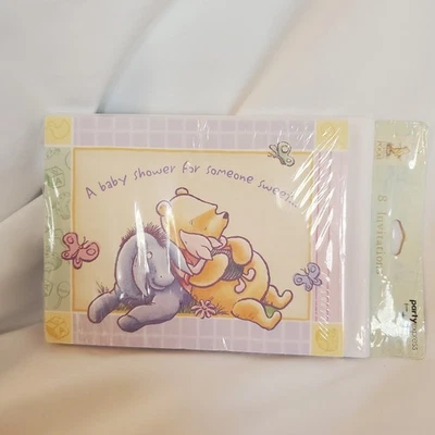 Hallmark Classic Winnie Pooh Baby Shower Invitations Eeyore Piglet - Image 1 of 3