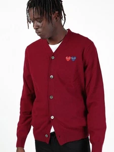 Authentic Comme Des Garçons Play Double Heart Cardigan Sz XL Unused - Picture 1 of 7