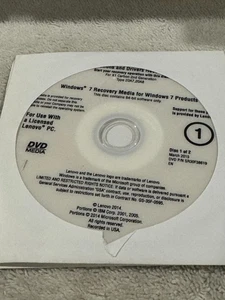 Lenovo Applications & Drivers Recovery Disc Windows 7 X1 Carbon - 2 CD'S ONLY - Picture 1 of 1