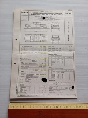 Lancia Flavia 2000 1969 scheda omologazione DGM Motorizzazione Facsimile - Immagine 1 di 4