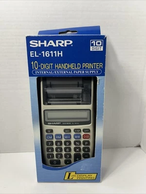 Sharp EL-1611H Electronic Printing Calculator - 10 Digit Handheld In Box - Image 1 of 4