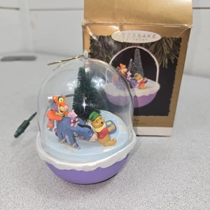 Hallmark Winnie the Pooh Magic Motion Ornament Slippery Day Christmas 1996  - Picture 1 of 7