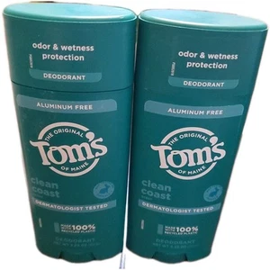 Tom’S of Maine Clean Coast Aluminum Free Natural Deodorant 3.25oz x 2pack - Picture 1 of 1
