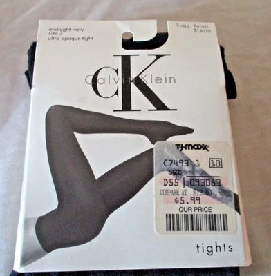 Calvin Klein Ultra Opaco Apretado Medianoche Azul Marino Talla 2, Estilo 618 Hecho en Italia Foto 1 de 4