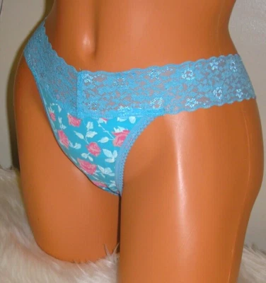 Panties Lingerie Betsy Johnson Lace Trim Floral Thong   Medium Adult Gift - Image 1 of 4