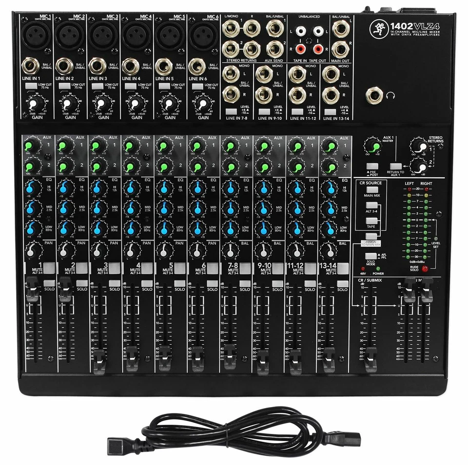 New Mackie 1402VLZ4 14-channel Compact Analog Low-Noise Mixer w/ 6 ONYX Preamps - Image 1 of 4