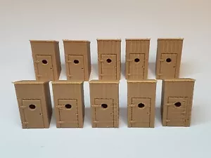 10-teiliges Set - Outhouse - hellbraun - Eisenbahnlandschaft Old West 1:87 HO Maßstab - Bild 1 von 13