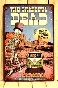 The Grateful Dead Tin Sign Live in Concert 1972 Tour Vintage Ad Metal Poster - Picture 1 of 5