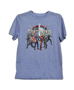MARVEL Comics Capt America Little Boys Short Sleeve Cotton Tee shirt Blue Large - Picture 1 of 5