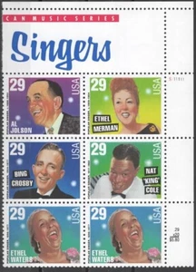 US Scott #2853a "Popular Singers" Plate block of 6, MNH - Picture 1 of 1