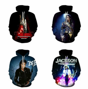 Neu Herren Damen Kinder Michael Jackson Kostüm Billie Jean-Beat It-Thriller Hoodie - Bild 1 von 22