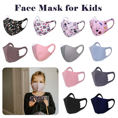 Kids Boys Girls Face Mask Mouth Protection Cover Washable Reusable Breathable - Image 1 of 4