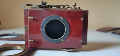 Obturateur de chambre appareil photo ancien en acajou Lhornton-Pickard+sup. objt - Photo 1/4