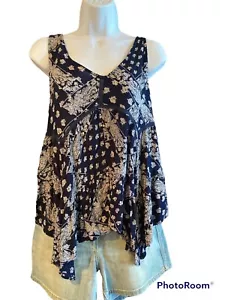 ANGIE bohemian Babydoll rayon tank embroidered accents size medium - Picture 1 of 6
