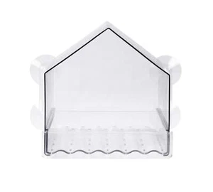 Clear View Plastic Window Bird Feeder 2 Cup Capacity 6.5", Clear - Picture 1 of 12